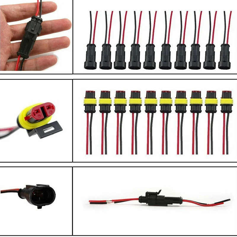 Universal 2 Pin Car Wire Connector Plugs Terminal Sealed Waterproof Electrical Auto Truck Car Interior Accessories Car Products