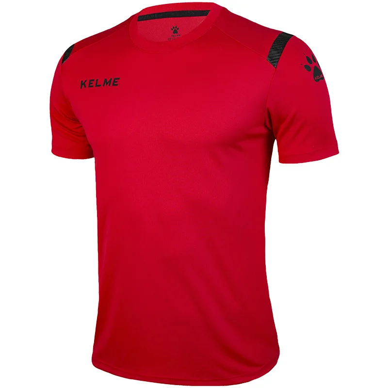 Kelme camiseta masculina correndo esportes camisa de manga curta trainning exercício ginásio secagem rápida camiseta respirável 3891544