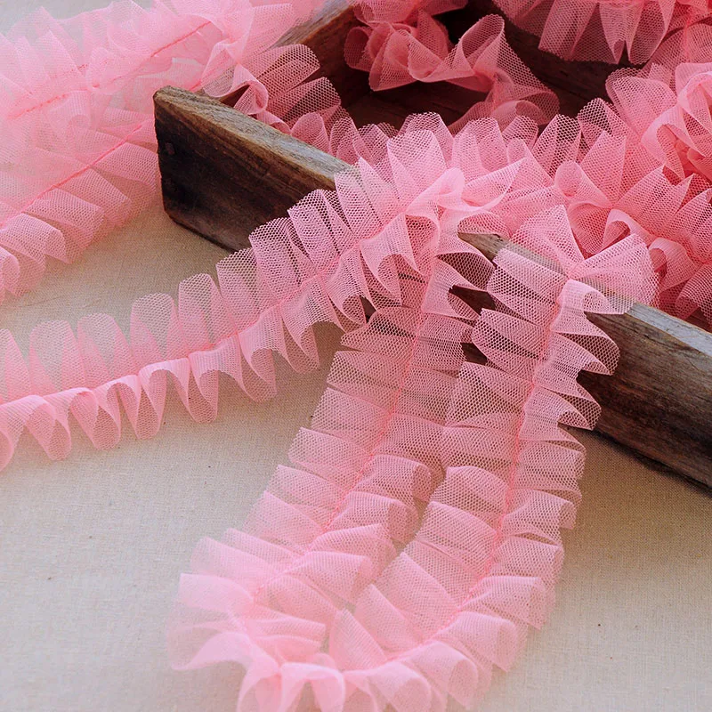5cm wide pleated mesh small lace handmade DIY skirt hem and home fabric decoration 10meter