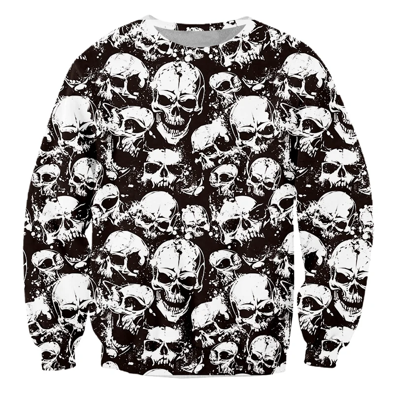 

LCFA Men Sweatshirt 3D Print Skull Hoodies Hiphop Long Sleeve Crewneck Pullovers Long Sleeve Punk Style Jumper Sweats Suppliers