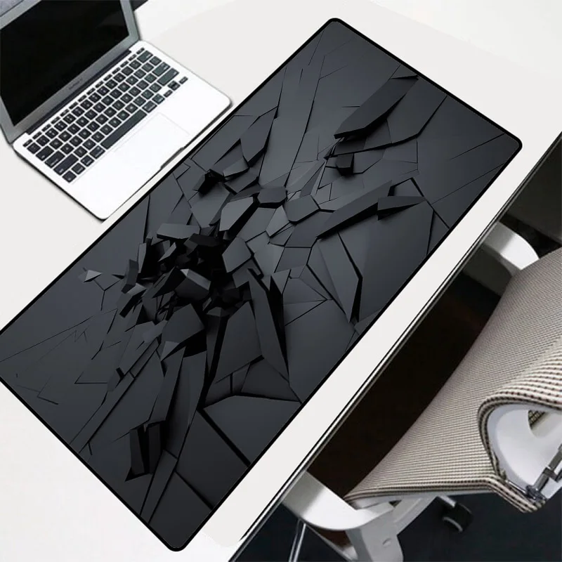 Mairuige Mouse Pad Accessories Black Triangle Exquisite Black Seam Gaming Mouse Pad Computer Notebook Office Non-slip Mousepad image 3