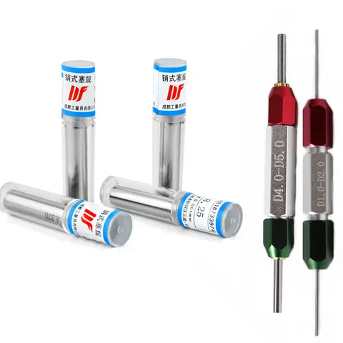 원통형 핀 게이지 부드러운 플러그 게이지 홀 게이지 핸들 스텝 핀 게이지 홀더 도구, 0.1-0.49mm, 0.5-5.99mm, 6-9.99mm, 20.0mm, 1 개