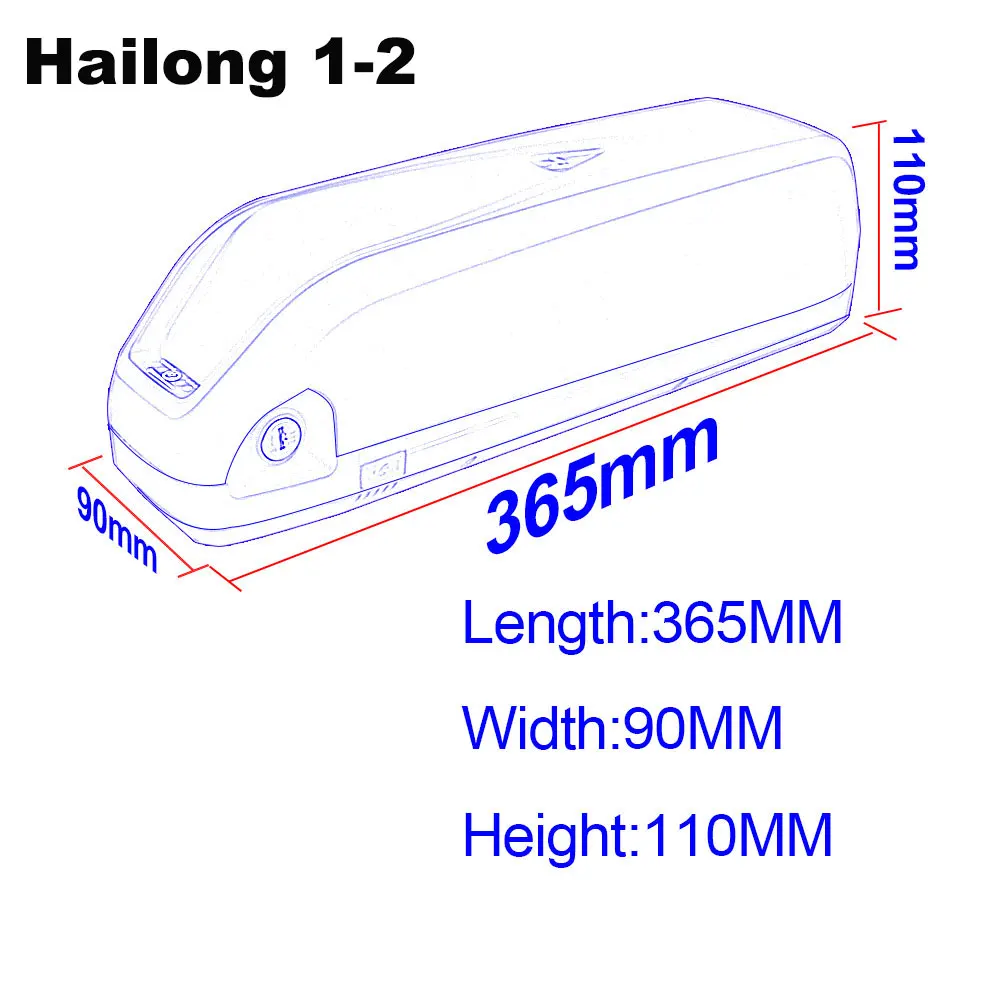 48V 52V 20Ah Ebike Battery Pack Hailong Downtube 18650 Lithium Batteries for Electric Bike Bicycle 500W 750W 1000W 1500W Motor