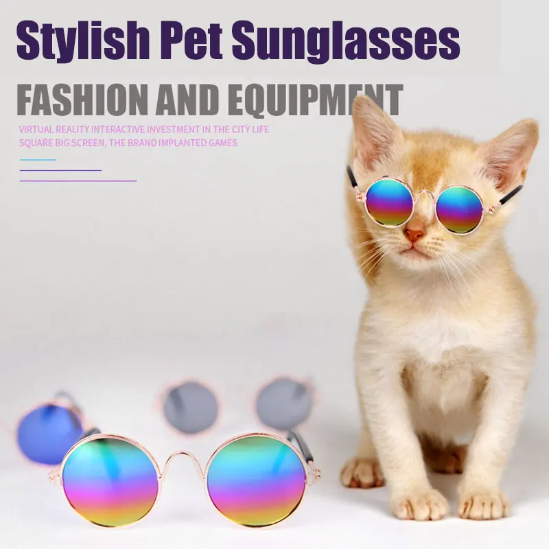 

New Arrival 1 PC Pet Cat Sunglasses Multiple Colors Round Shape Small Dogs Glasses Accessories for Kitten Chihuahua Pet Goods