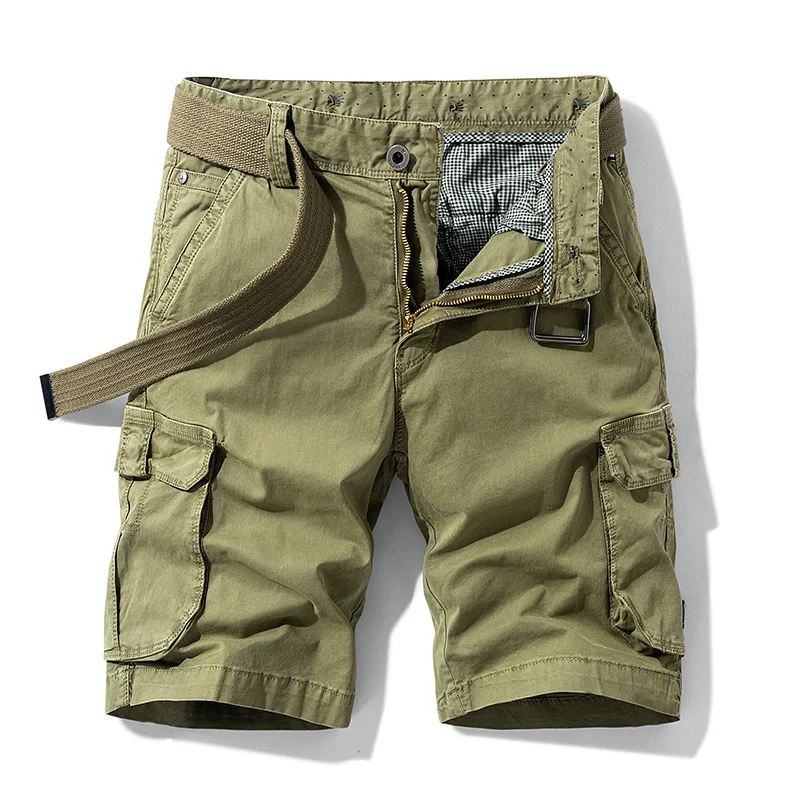 2023 Summer Cargo Short Men Fashion Casual Shorts Mens Military Cargo Pocket Pants Cotton Male Tactical Shorts No Belt Plus Size