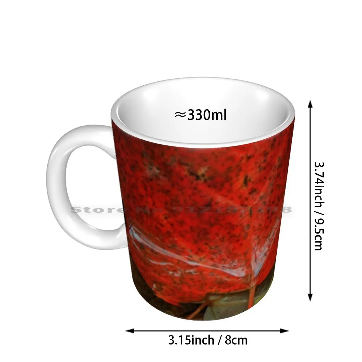 Wet Autumn Leaves Ceramic Mugs Coffee Cups Milk Tea Mug Wet Leaves Autumn Red Taquemenon Falls Upper Peninsula Creative