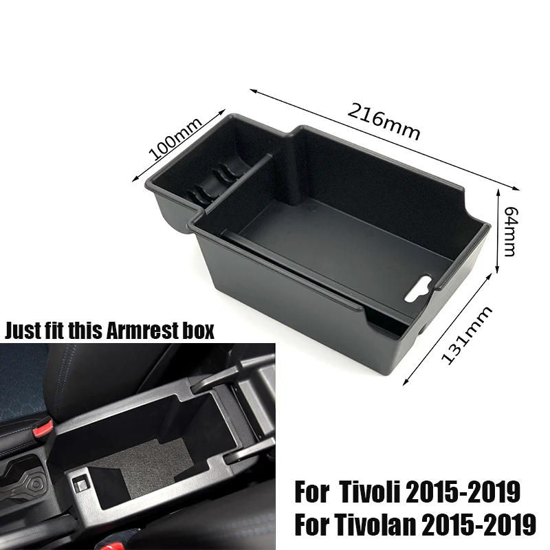 For SsangYong Tivoli Rexton Car Accessories Interior Central Armrest Storage Box Console Tray Holder Case Palle