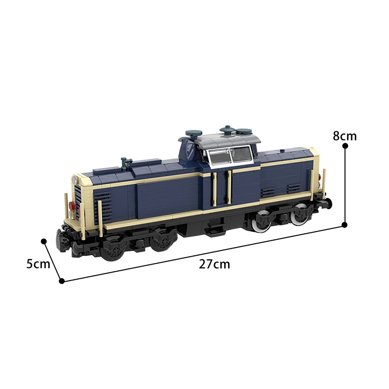 MOC V100 German Cargo Locomotive Building Blocks Model Kit Track Small Town Train Bricks DIY Idea Kids Toys Children Best Gifts