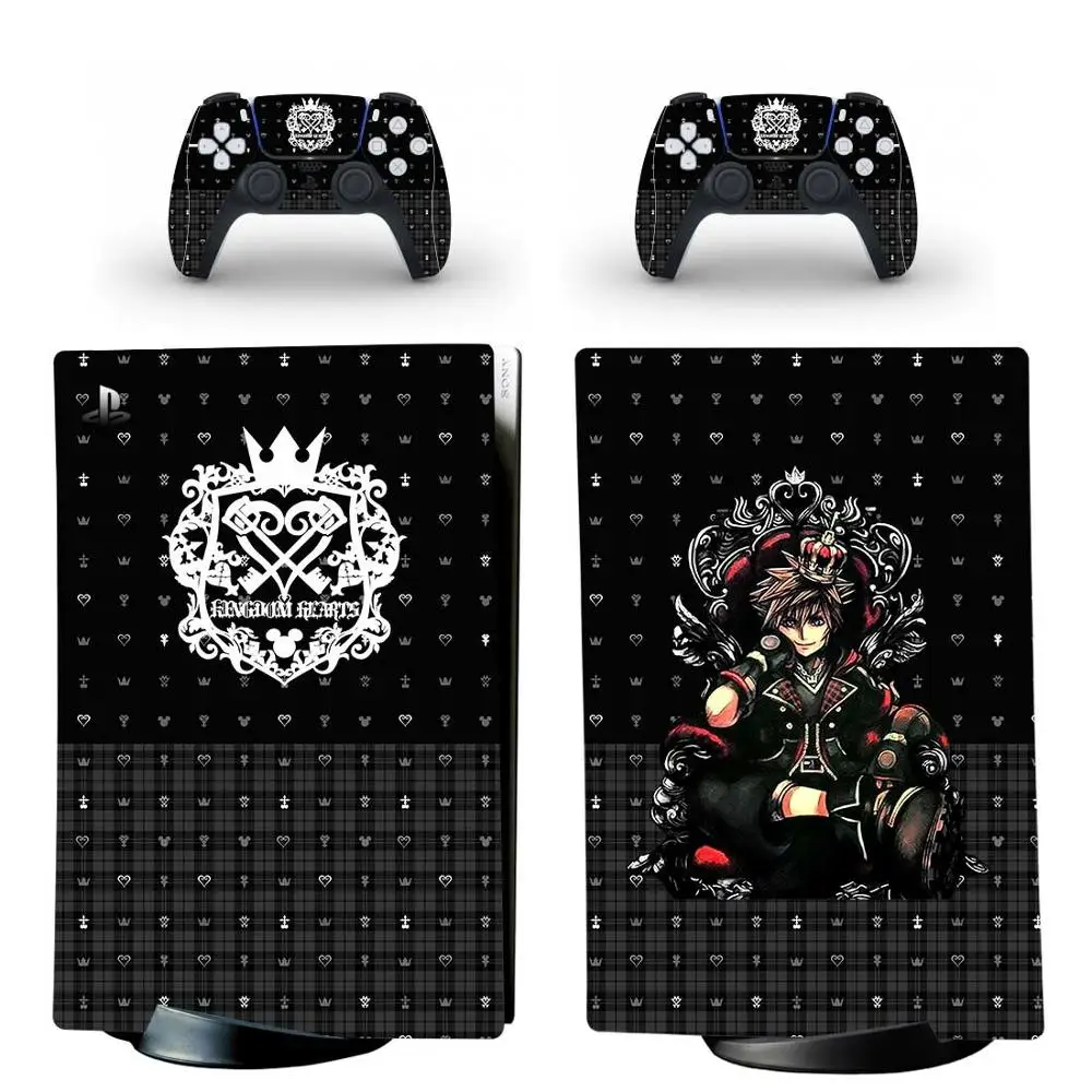 Reino corações ps5 edição digital adesivo de pele decalque capa para playstation 5 console e 2 controladores ps5 adesivo de pele vinil