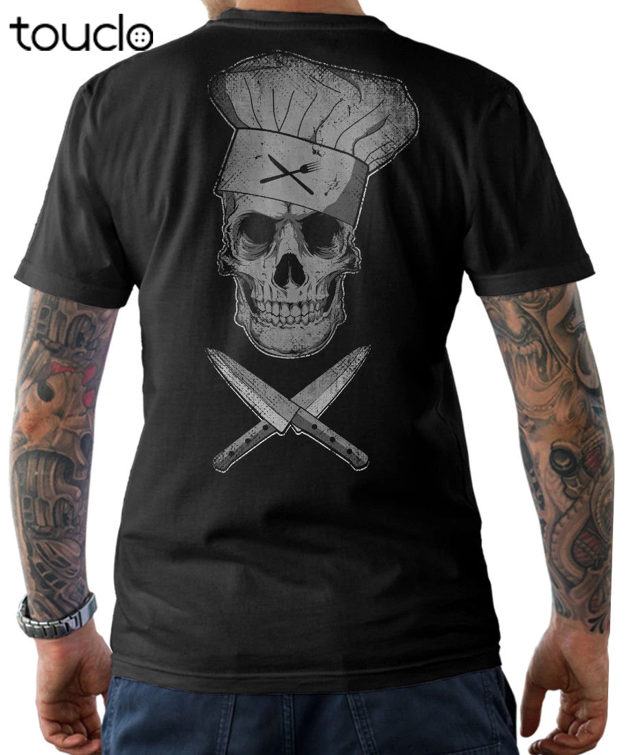 T-Shirt Chef Skull Cook Skull Chef Stranger Design T Shirt New Short Sleeves Cotton Fashion T-Shirt