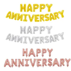 16pcs/lot Happy Anniversary Letter Balloons Banner Anniversary Balloon Anniversary Decorations Party Globos