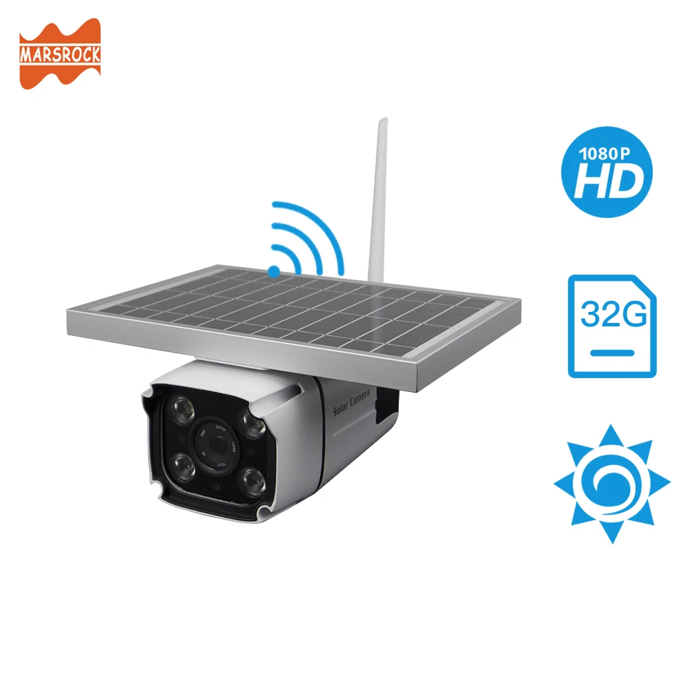 Wifi 2.4G Solar Camera Solar Security Monitor, 10400mAh Battery Capacity Support 24 hours Monitoring