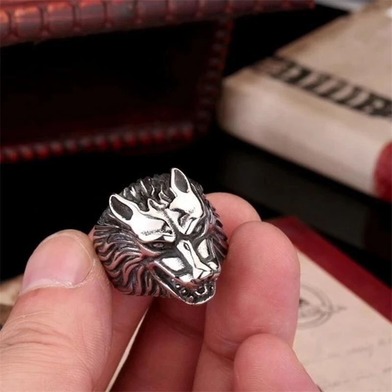 Fashion Men Rings Wolf Rings Punk Unisex Alloy Animal Jewelry Men Women Rings Birthday Gift Accessories