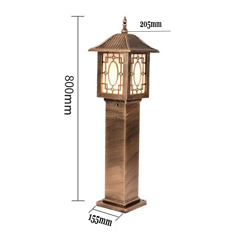 Lampe de jardin étanche E27 Style rétro européen, éclairage d'extérieur, éclairage de pelouse, maison, ingénierie, jardin, route, pôle haut