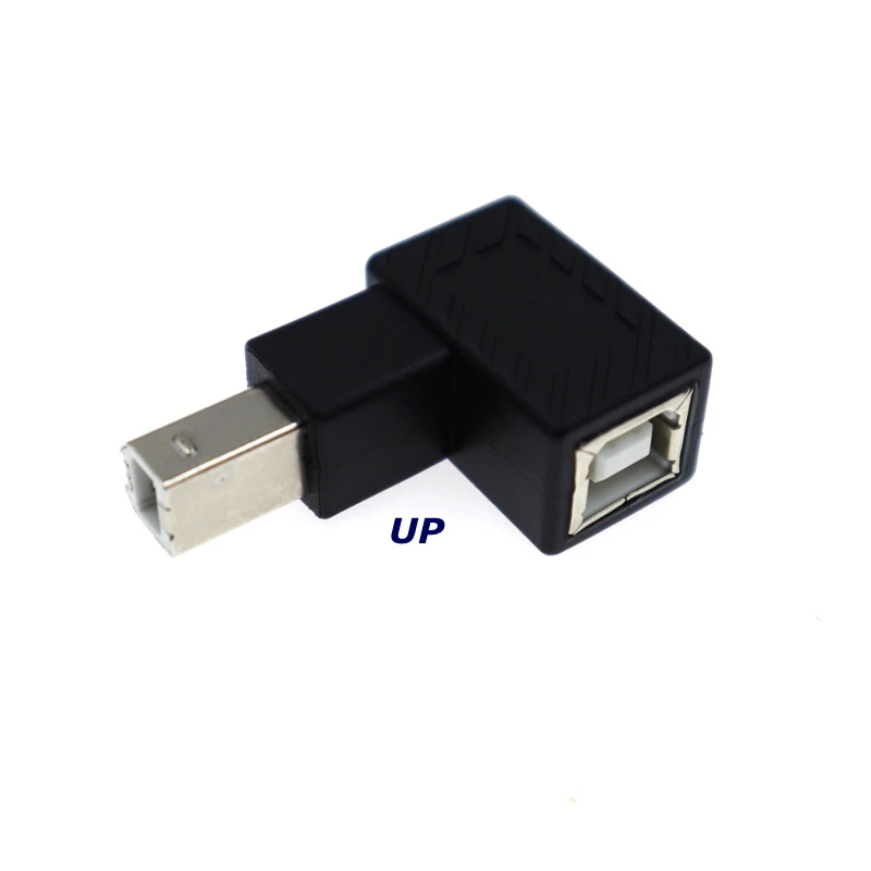 90 Degree USB 2.0 Type B Male to Type B Female Printer Interface Expansion Adapter for Printer Scanner Converter