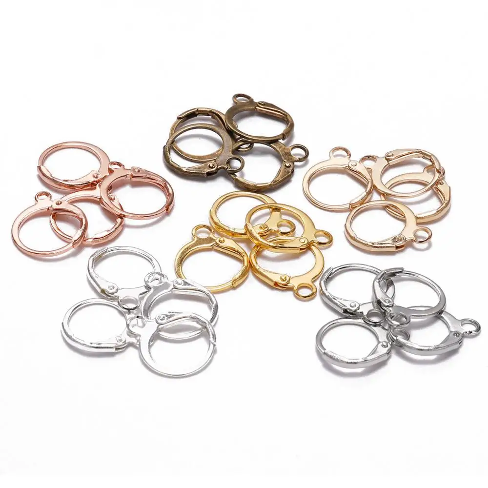 20pcs 14x12mm French Earring Hooks Gold/Silver/Bronze Color Metal Clasps for DIY Jewelry Earring Making Findings Supplies