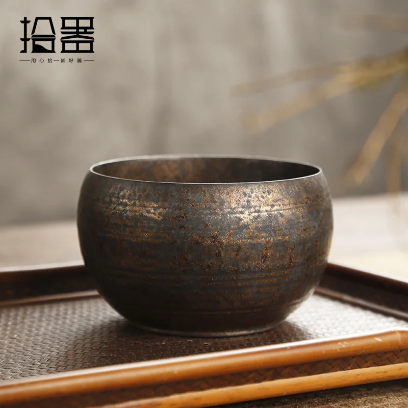 Coarse pottery water cup tea bowl tea washing Jianshui household pen washing tea set accessories tea residue bucket small washin