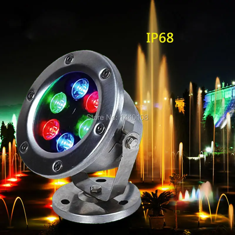 

20pcs/lot RGB LED Pool Light IP68 DC12V/24v 6W Stainless Steel LED Underwater Light Swimming Pool Led For Fountain