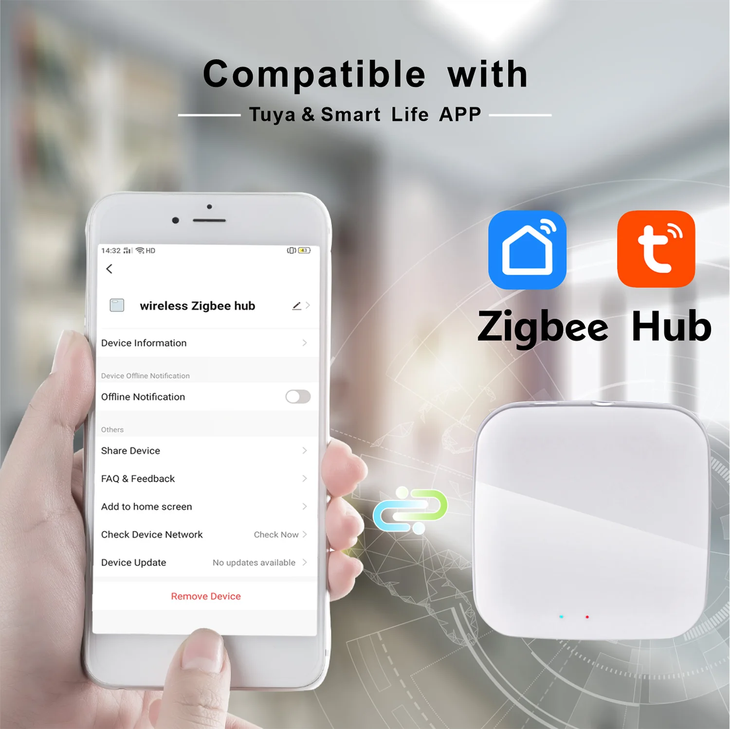 Loonas Tuya ZigBee 3.0 Gateway Hub Smart Life APP Home Bridge Wireless Remote Controller Works with Alexa Google Assistant