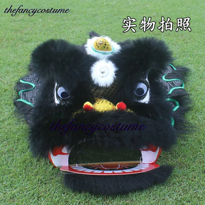 Disfraz de Mascota de baile de León para niños, ojos intermitentes reales, accesorios de fiesta, Carnaval, Festival de cultura china, niños de 5 a 12 años, 14 pulgadas