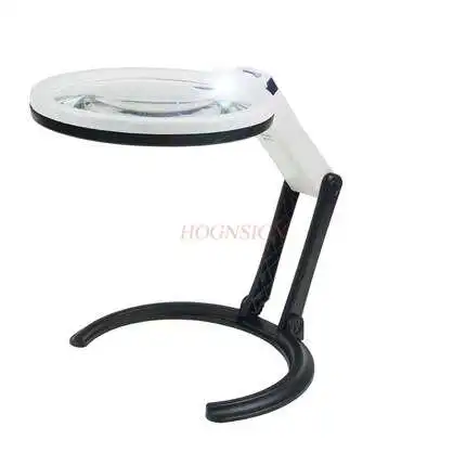 Desktop Magnifier Repair Elderly Child Student Reading High Handle Handle Foldable 10 Times Clear Light LED