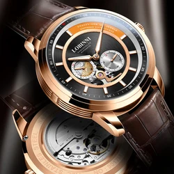 Switzerland LOBINNI mens watches, JapanMIYOTA men automatic watch waterproof men's skeleton mechanical clock luxury reloj hombre