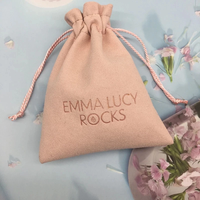 100 Stuks Aanpassen Logo Sieraden Pouches Gepersonaliseerde Kleine Business Verpakking Koord Microfiber Ring Oorbellen Gift Bags