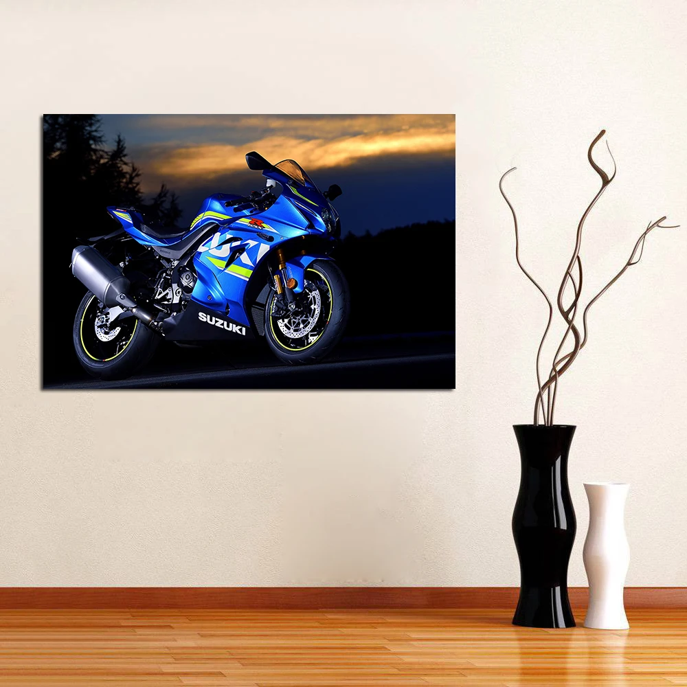 Wall Art Canvas Prints Posters Suzuki GSX R1000R Motorcycles Canvas Painting Decoration For Living Room