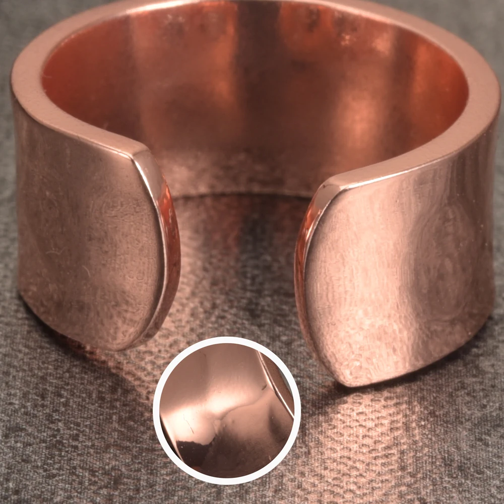 Vinterly di Rame Anello Magnetico Mens di Energia di Salute Semplice Regolabile Anello Aperto Del Polsino di Rame Puro Anello di Barretta per il Dolore Da Artrite