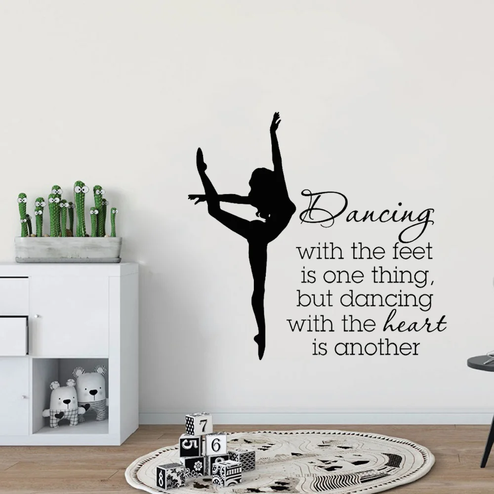 Elegant Ballet Dancer Vinyl Wall Stickers Dancing Wall Sticker For Dancer School High Quality Mural Wall Decor Sticker CL03