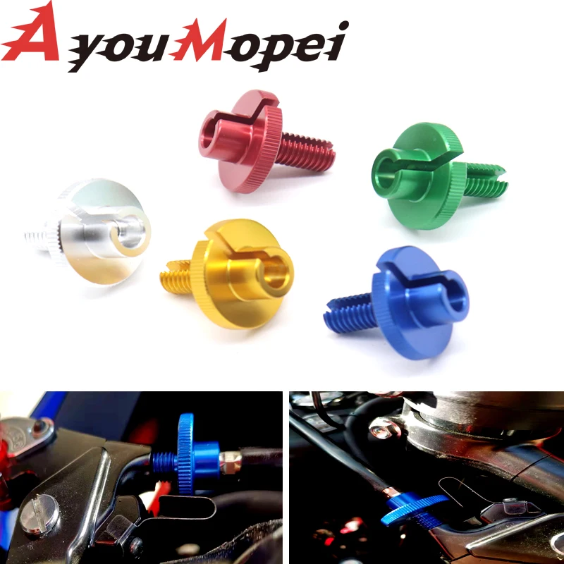 

1 Piece Aluminum Universal Motorcycle Break Clutch Throttle Cable adjuster M10 Screw For Honda Yamaha Kawasaki Suzuki BMW Halley