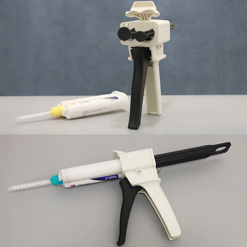 

Dental Impressions Mixing Dispensing Gun 10:1 Universal Handgun Silicon Rubber Cartridge Dispenser Dental Impression Material