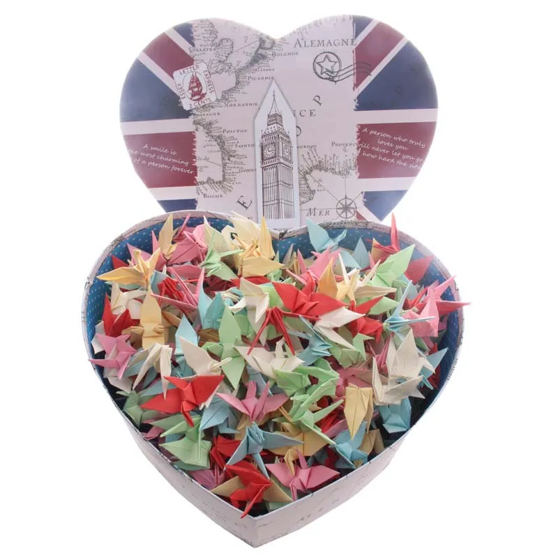 Creative 520PC 5CM Paper Origami Cranes Without Gift Box Valentine's Day Wedding Birthday Party Favor Baby Shower Party Supplies