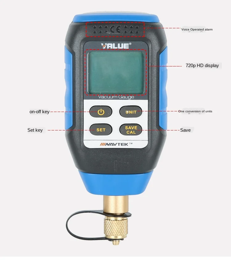 Value  VMV-1 Intelligent digital vacuum gauge Laboratory refrigeration system vacuum inspection vacuum gauge 0-10000P