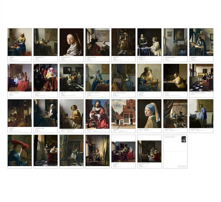 30 Pcs/Set Johannes Vermeer Art Painting Series Postcard The Girl With Pearl Earring Greeting Cards DIY Journal Decoration