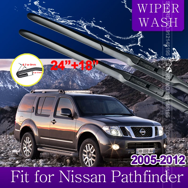 

Автомобильные стеклоочистители для Nissan Pathfinder R51 2005 ~ 2012, стеклоочистители переднего ветрового стекла, автомобильные аксессуары 2006 2007 2008 2009