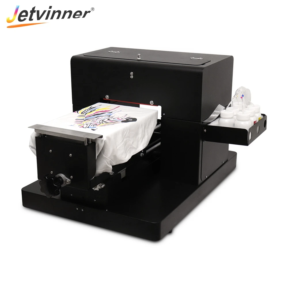 

Jetvinner A4 size Flatbed Printer for EPSON L800 R330 Print Machine for T-shirt Cotton Clothing Non-contact Inkjet Printing