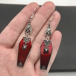 Goth Cross Vampire Coffin Earrings Spider Web Bat Earings Halloween Cosplay Gothic Accessories Indie Aesthetic Jewelry
