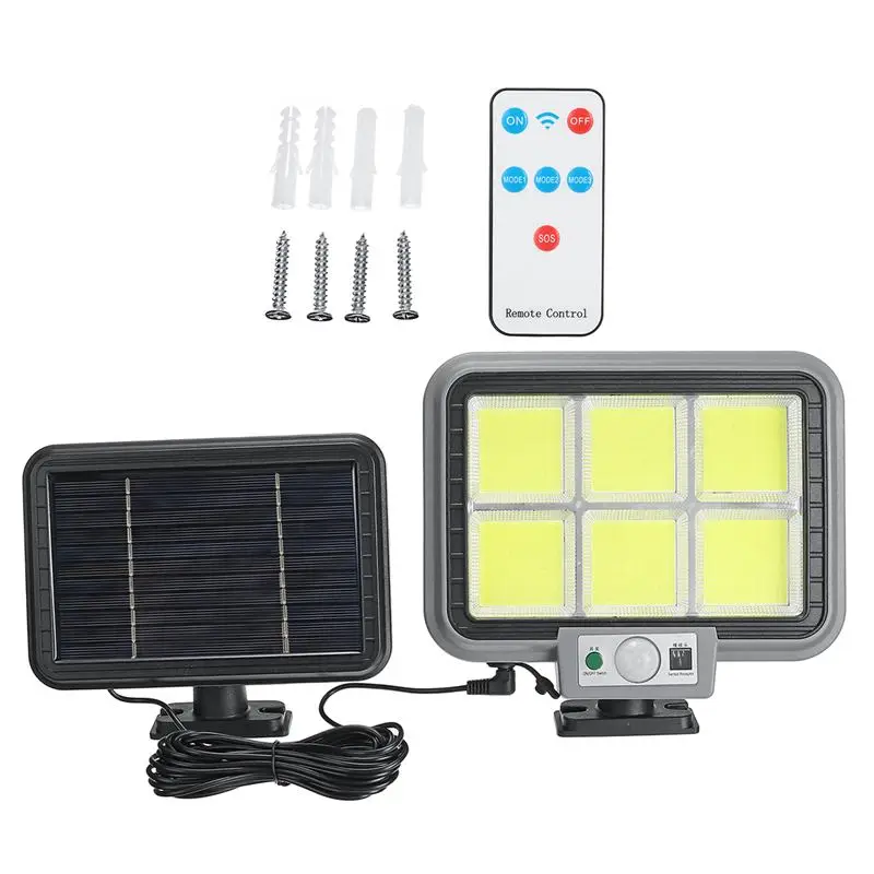 

294 COB LED Solar Powered Light Waterproof With Remote Control Motion Sensor Courtyard Street Light for Garden Solar Wall Lamp