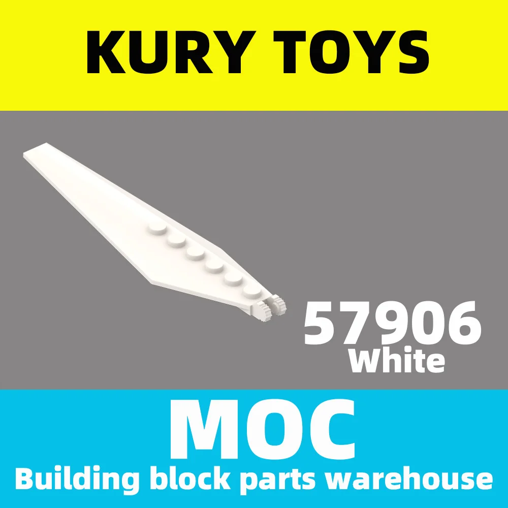 Kury Toys DIY MOC For 57906 Building block parts For Hinge Plate 3 x 12 with Angled Side Extensions and Tapered Ends For toy