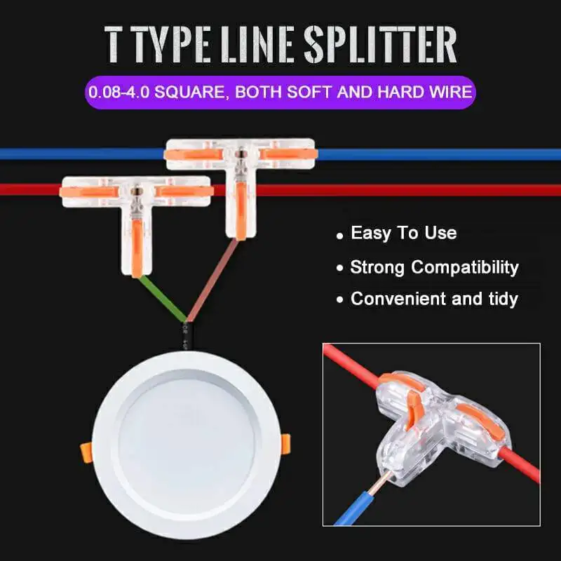 1 PCS 새로운 유형 빠른 연결 맨끝, T 유형 Universalline 쪼개는 도구, 빠른 전선 고정 브래킷, 전기 wireconnector
