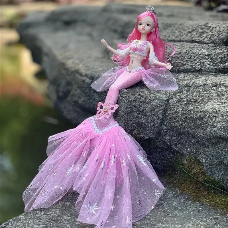 48cm Bjd Doll Baby Mermaid Doll Girl Toy 13 Joints Movable Colorful Mermaid Bjd Doll New Fish Tail Christmas Gifts Children Toys