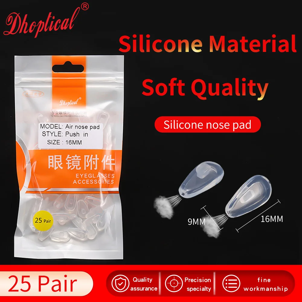 25 Pair Air Nose Pad Silicone soft material screw in and push in eyeglasses part by dhoptical