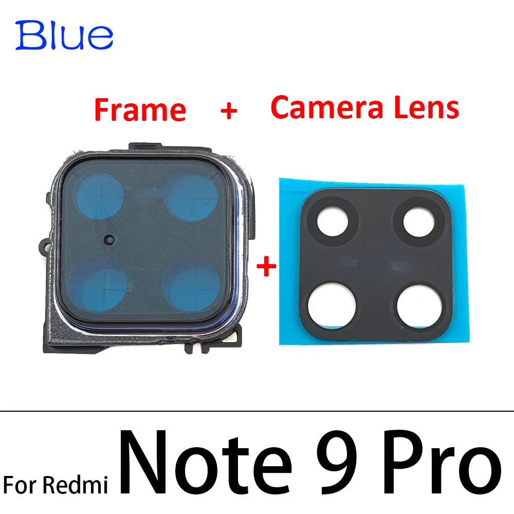 Neu Für Xiaomi Redmi Hinweis 9S/Note 9 Pro Hinten Kamera Glas Objektiv Abdeckung Note9 Zurück Kamera Rahmen halter Ersatz Mit Aufkleber – Detail 2