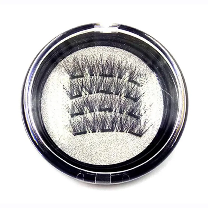 4pcs/box 3D Magnetic Eyelashes Soft Nature Reusable 3 Magnet False Eyelash with Applicator/Clip Magnetic Fake Eyelash