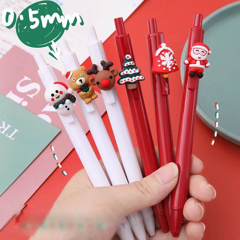 

36 pcs/lot Christmas Press Gel Pen Cute 0.5mm black Ink Signature Pens Promotional Gift Office School Supplies