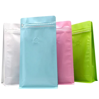 Bolsa de embalaje de café de una libra, bolsa de sellado de lados, autosellado, bolsa de válvula de aire, bolsa de embalaje de granos de café