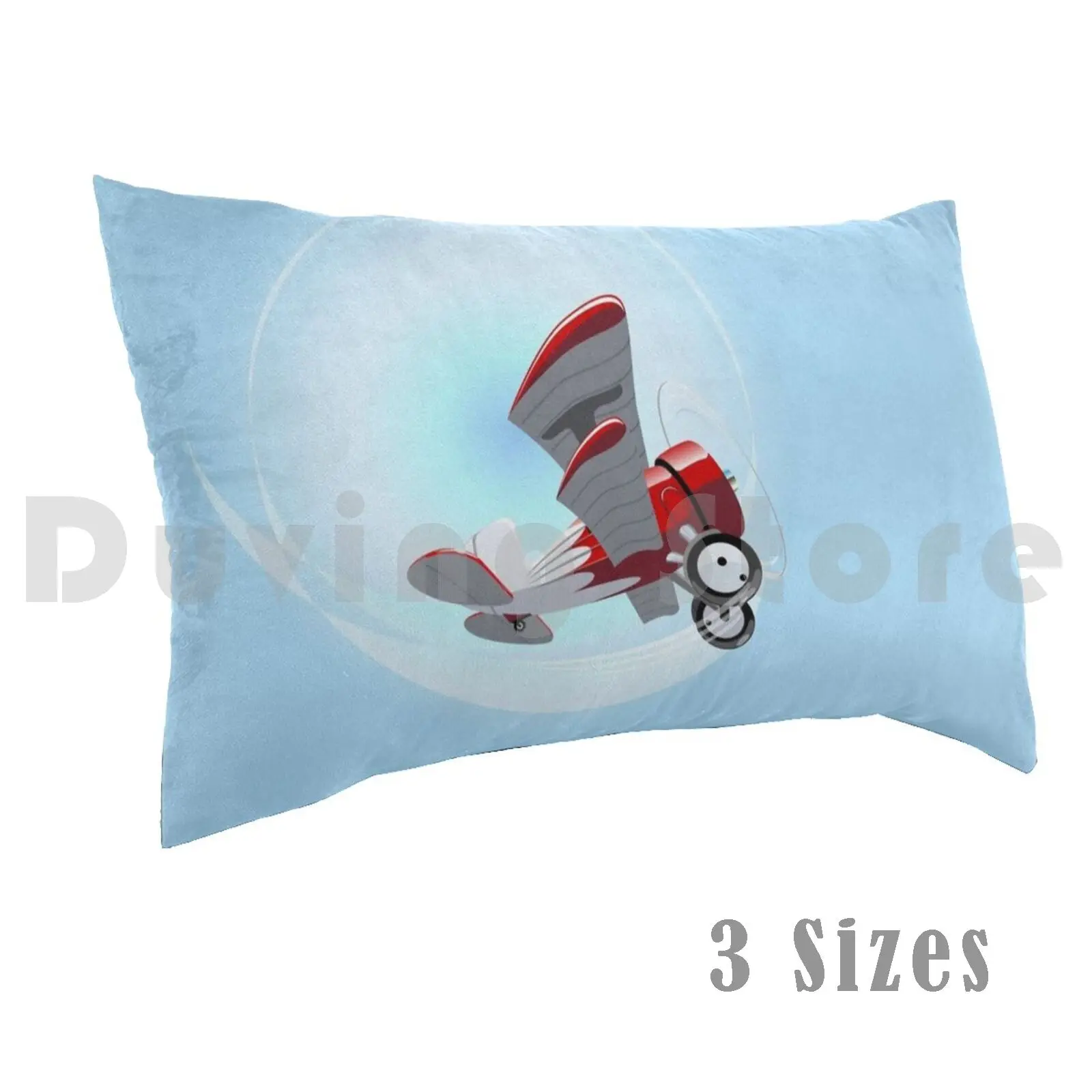 Cartoon Biplane Pillow Case 20*30 Inch Show Transport Character Aerobatics Colorful Isolated Loop Clipart Vehicle