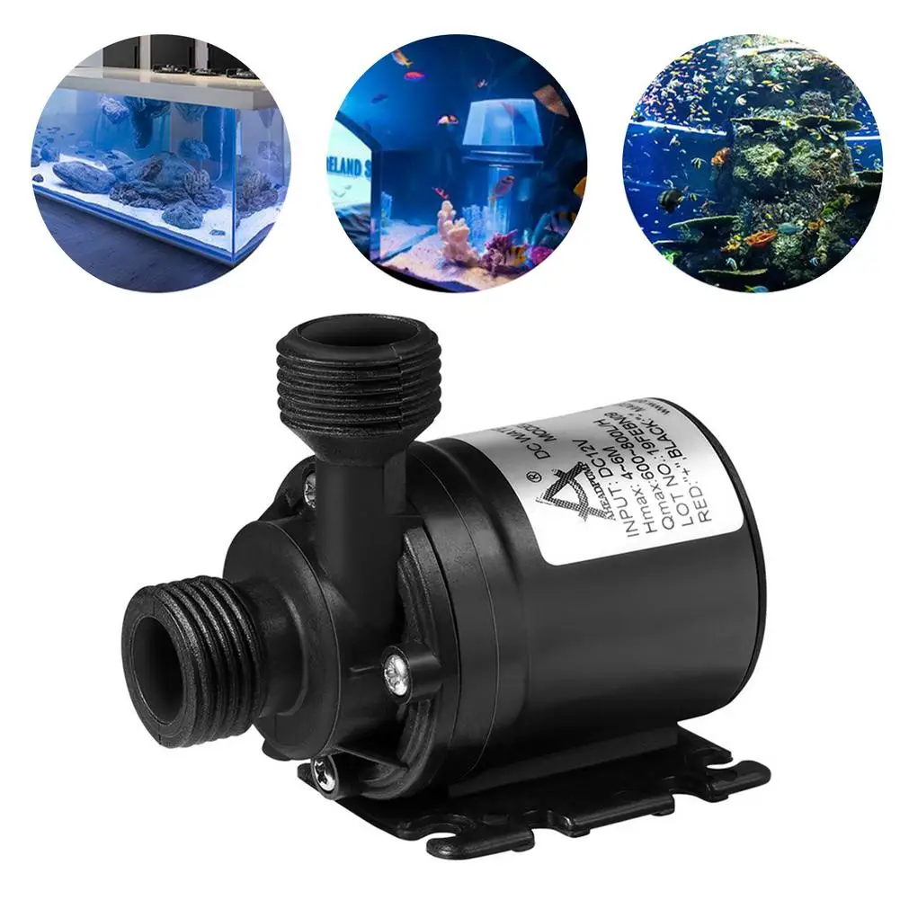 DC 12V 5M 800L/H Portable Mini Brushless Motor Ultra-quiet Submersible Water Pump For Fountains, Pools, Aquariums, Fish Tanks