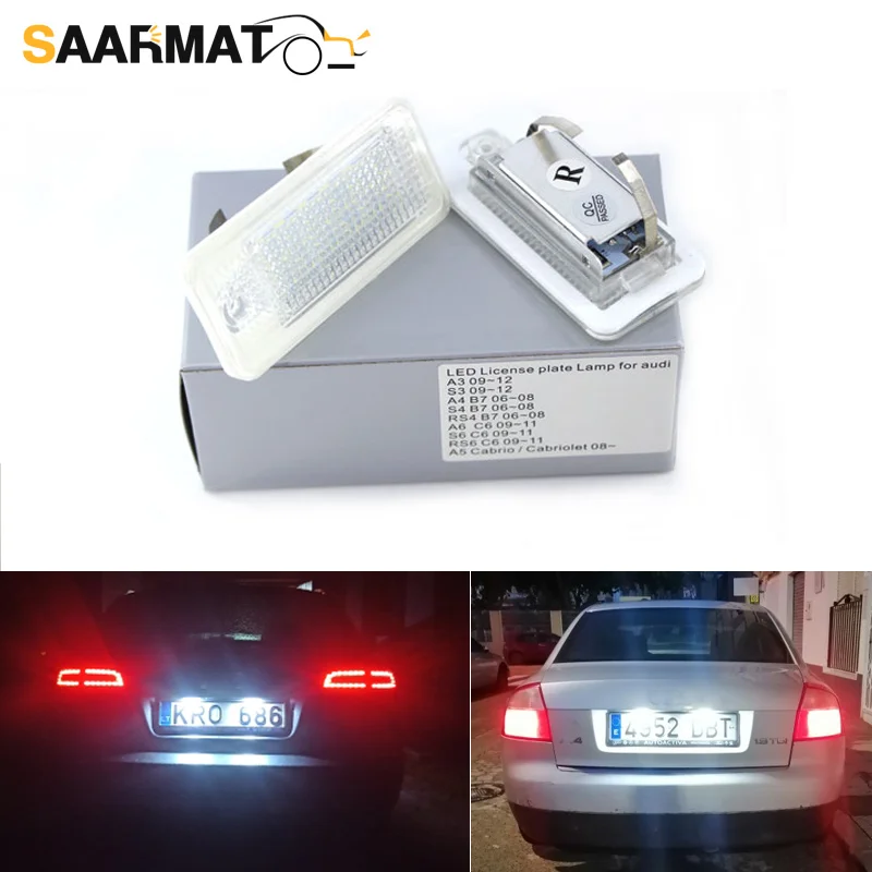 2Pcs Canbus auto light led license plate light tail light car styling fit for Audi A3 8P A4 B6 B7 A5 A6 4F Q7 car accessories